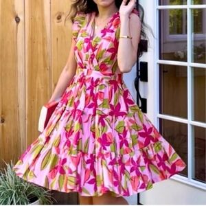 Taylor Pink and Green Floral Dress